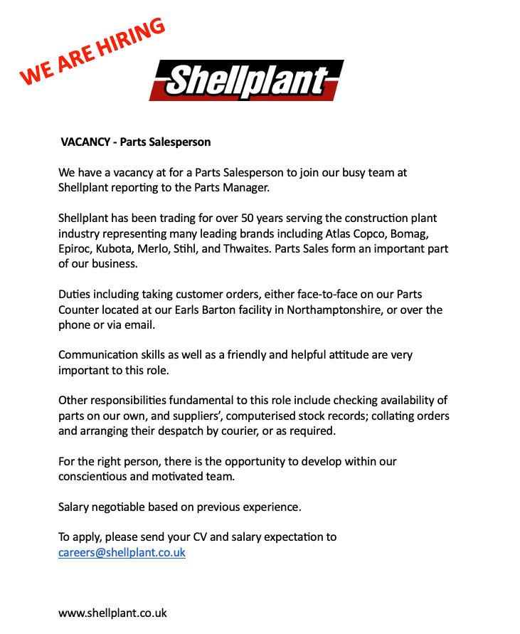 Shellplant Parts Salesperson